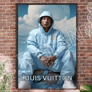 Louis Vuitton Pharrell Poster 11x17 Wall Art Fashion Music Legend Wall Art